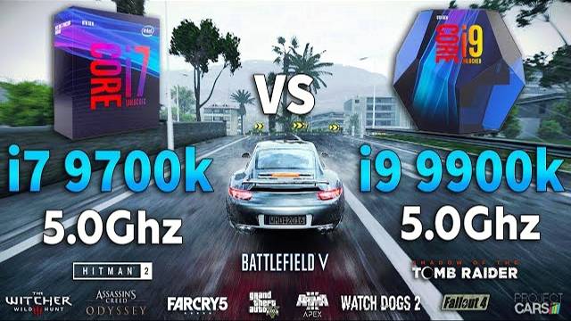 I7 9700k OC Vs I9 9900k OC Test In 10 Games