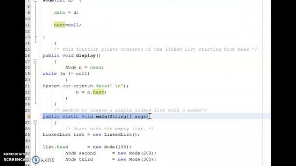 HOW TO CREATE A SIMPLE LINKED LIST WITH 3 NODES IN JAVA