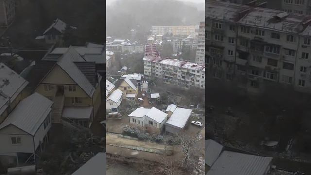Снег в Дагомысе (Сочи) / Погода в Сочи сегодня / 22 декабря 2021 смотреть онлайн