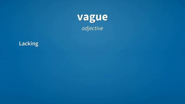 Vague | Meaning of vague смотреть онлайн