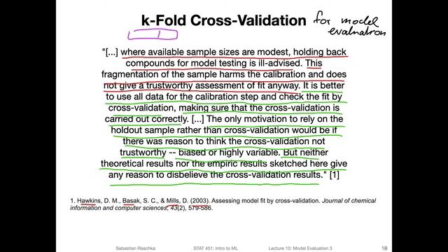 10.3 K-fold CV for Model Evaluation (L10: Model Evaluation 3) смотреть онлайн