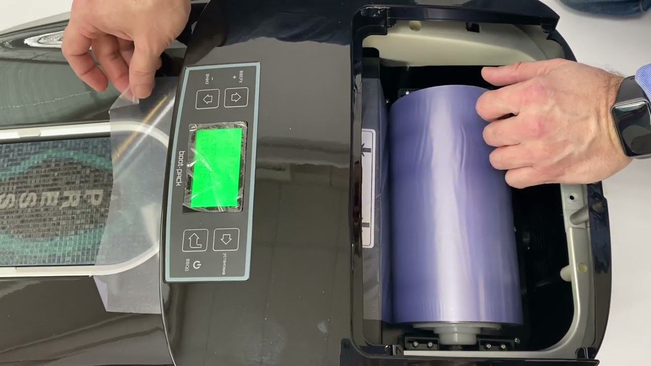 Как заправить рулон пленки в аппарат Boot-Pack Thermo смотреть онлайн