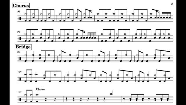 Eyeless Drum Notation