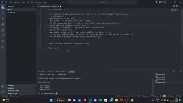 Install React in windows and setup your first app in 3 mins!! | Easy смотреть онлайн
