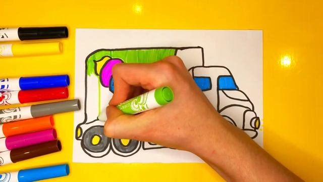 Рисуем и раскрашиваем машину с мороженым | Draw an ice cream machine смотреть онлайн