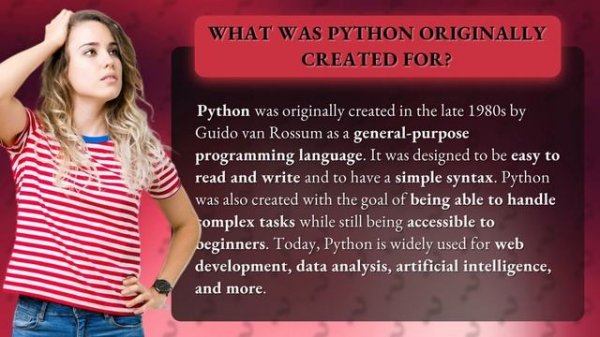 What was Python originally created for?