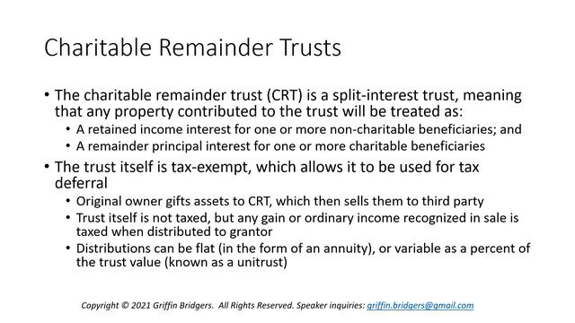 Ten Minutes with Griffin, Episode 233: Charitable Remainder Trusts vs. Deferred Sales Trusts смотреть онлайн