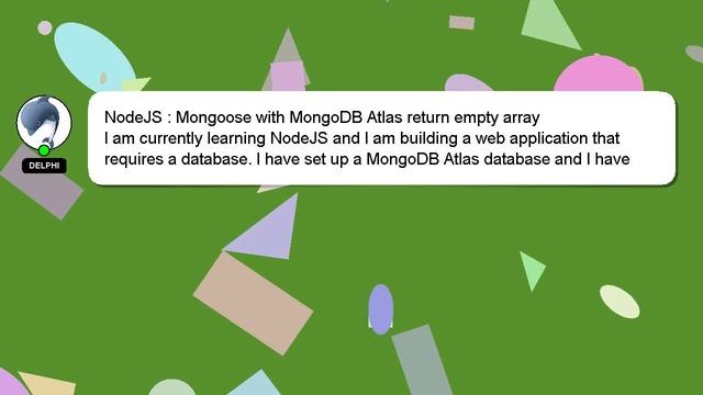 NodeJS : Mongoose with MongoDB Atlas return empty array смотреть онлайн