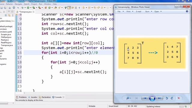 transpose of a matrix in java | matrix transpose in java | malayalam | Code eureka смотреть онлайн