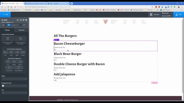 Restaurant Menu Options - ACF Repeater and Oxygen Builder смотреть онлайн