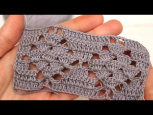 Идеальный узор крючком для пуловера. Ажурный узор