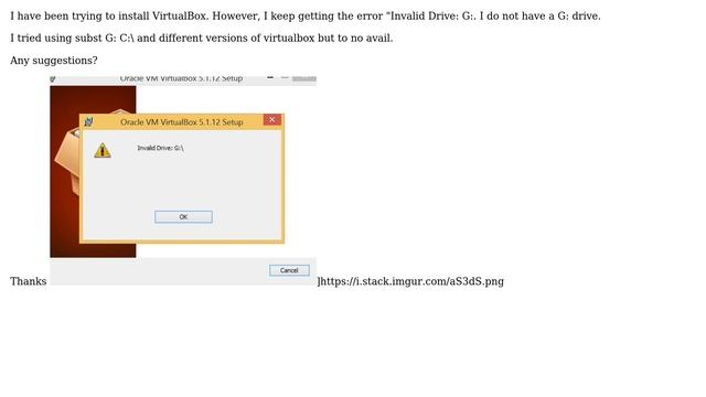 Virtual Box Installation Error: "Invalid Drive: G: " (2 Solutions!!) смотреть онлайн