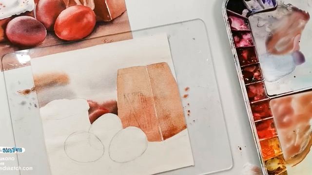 Как нарисовать пасхальные яйца и кулич. Урок рисования акварелью смотреть онлайн