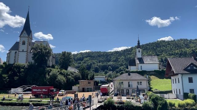 Изумрудное озеро в Альпах. Австрия, Wörthersee смотреть онлайн
