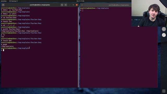bash: pushd / popd (beginner - intermediate) anthony explains #185 смотреть онлайн