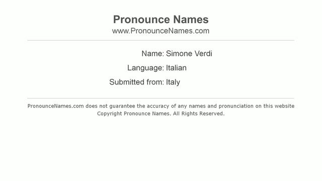 How to pronounce Simone Verdi (Italian/Italy) - PronounceNames.com смотреть онлайн