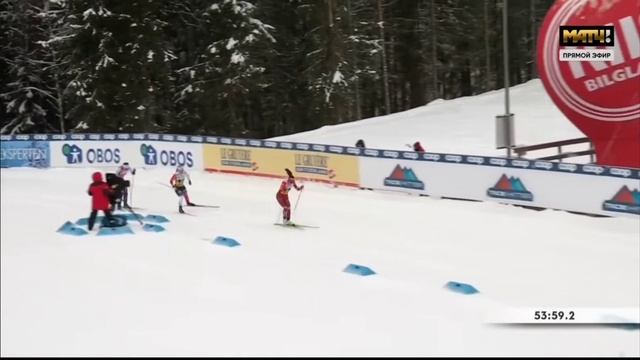 Вероника Степанова финиш эстафеты Лиллехаммер этап кубка мира 5.12.2021 смотреть онлайн