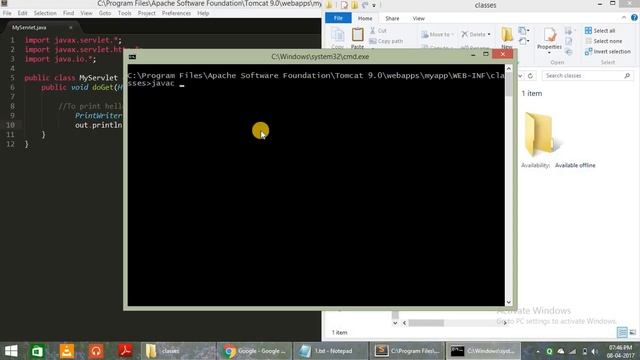 Hello world in servlets using Apache tomcat server смотреть онлайн