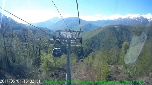 OlegG Sochi 2017: подъем от Роза Долина (560 м) до Роза Плато (1170 м)