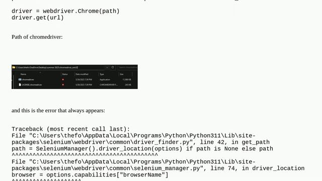 selenium.common.exceptions.NoSuchDriverException: Message: Unable to obtain chromedriver using Se.. смотреть онлайн