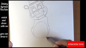 How to draw Toy Freddy, FNAF, Как нарисовать Той Фредди, ФНАФ