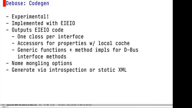 EmacsConf 2022: The Wheels on D-Bus - Ian Eure (he/him) смотреть онлайн