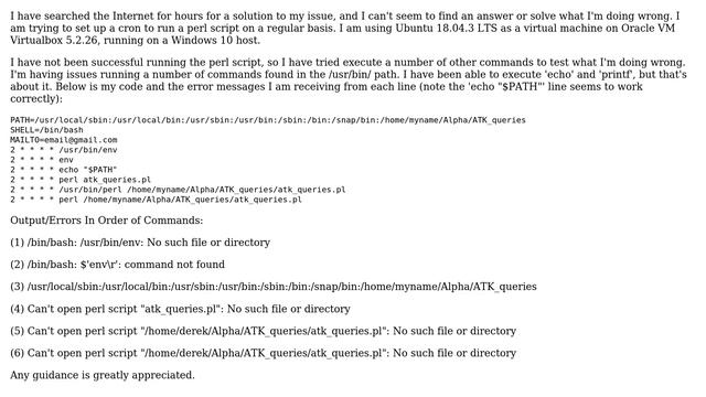 Unix & Linux: Cron Issue w/ Some Commands and Perl Script смотреть онлайн