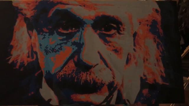 Albert Einstein Contemporary Modern Art Portrait - Vinyl Sticker on Sheet Metal смотреть онлайн