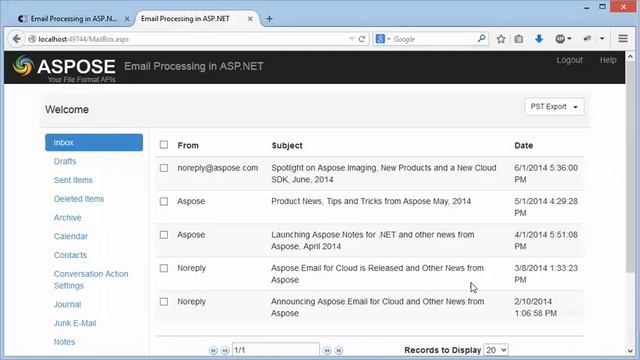 Export selected folder or messages to Microsoft Outlook PST file using Aspose.Email смотреть онлайн