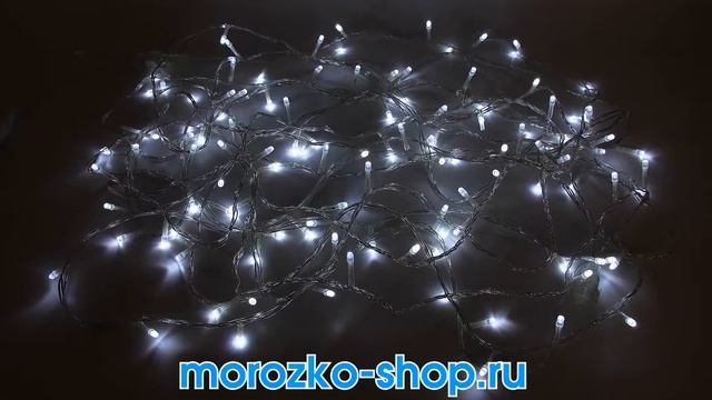 Электрогирлянда нить БЕЛЫЕ ОГОНЬКИ 120 холодных белых LED огней для улицы, SNOWHOUSE LD120 W E смотреть онлайн