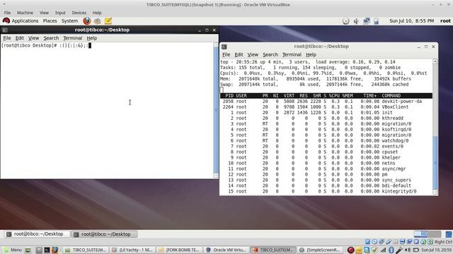 LINUX (RHEL 6.6) - Fork Bomb Test смотреть онлайн
