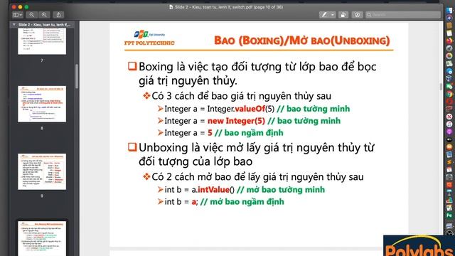 Lập trình java - LT2 - Kiểu, toán tử, if, switch trong java смотреть онлайн