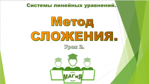 Метод сложения. Алгебра 7-9 класс