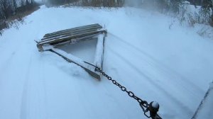 ДЛЯ ЧИСТКИ СНЕГА! Дешево и сердито). Волокуша-треугольник в работе!