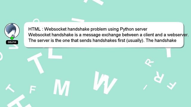 HTML : Websocket handshake problem using Python server смотреть онлайн