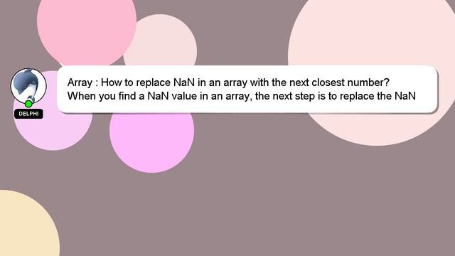 Array : How to replace NaN in an array with the next closest number? смотреть онлайн