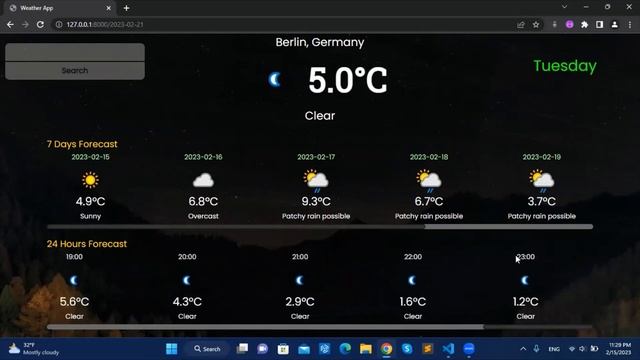 Weather App with Flask / Django / FastAPI смотреть онлайн