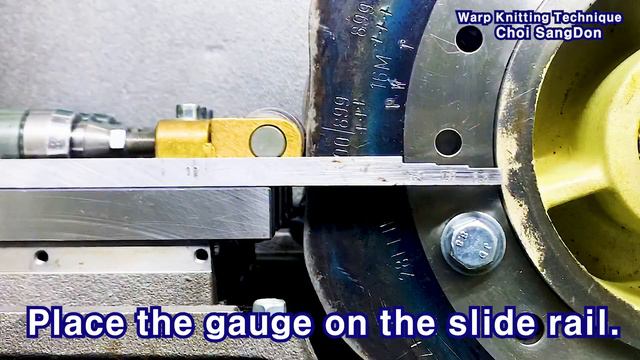 Pattern Drive Shog Time Setting. Tricot Warp Knitting Machine. Karl Mayer. 트리코트 경편기 타이밍 설정 편직 니트 원단