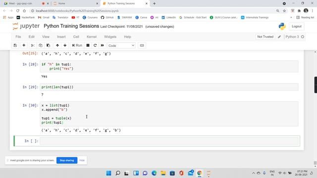 Python Training Program Session 13 (Part 1) || Advanced Built-in Data Types || Tuples смотреть онлайн