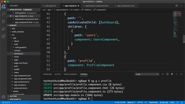 Part 23 Angular 8 Tutorial Series for Beginners by TechTechTuts: Create and Protect Child Routes смотреть онлайн
