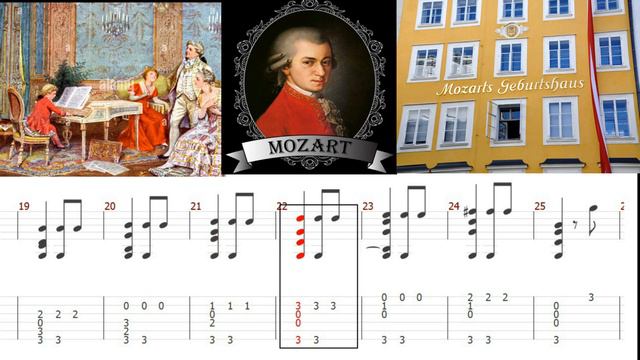 For easy guitar. W. A. Mozart - Theme from Lison dormait (+Tabs) смотреть онлайн