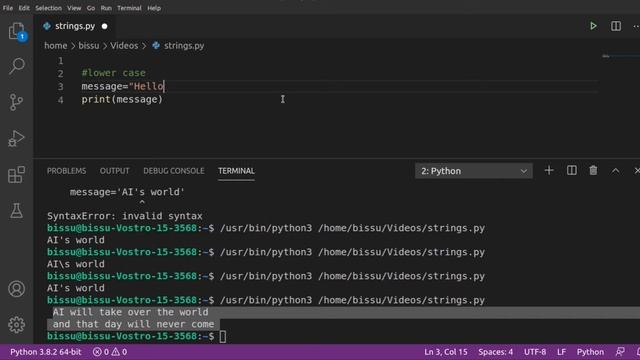 Working with Text and Strings in Python смотреть онлайн