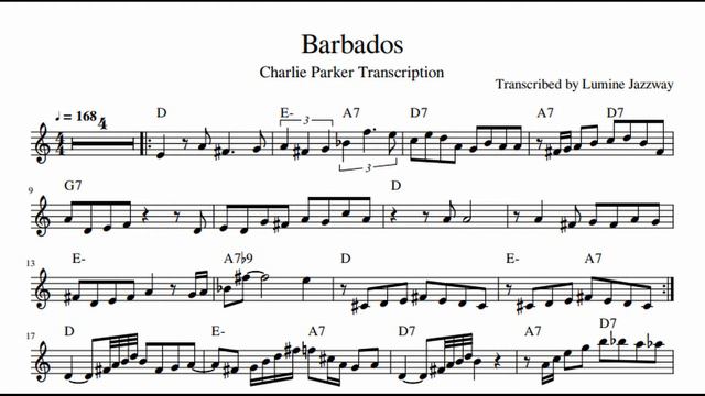 Barbados - Charlie Parker Transcription смотреть онлайн