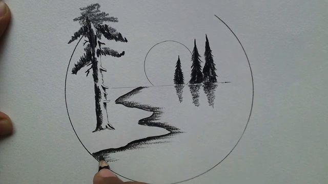 Beautiful and easy scenery drawing step by step with pencil / cool drawings смотреть онлайн
