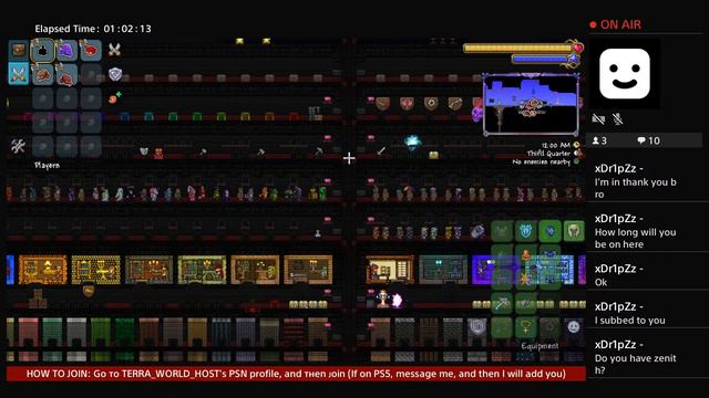 / PS4 / Terraria 1.4 all items world / 24/7 / смотреть онлайн