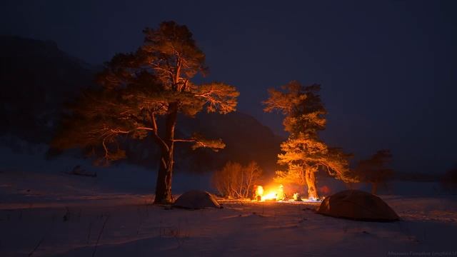 Звуки Костра во Время Метели. Уют гарантирован. смотреть онлайн