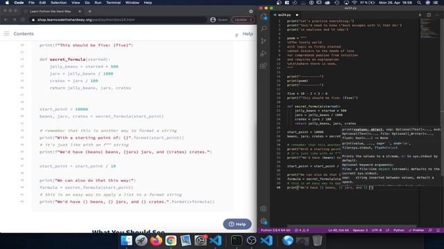 Learn Python 3 The Hard Way - Exercise 24: More Practice смотреть онлайн