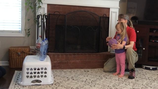 #144 Throwing a Ball to Knock Down Bottles : Exercises for a Child with Low Tone смотреть онлайн