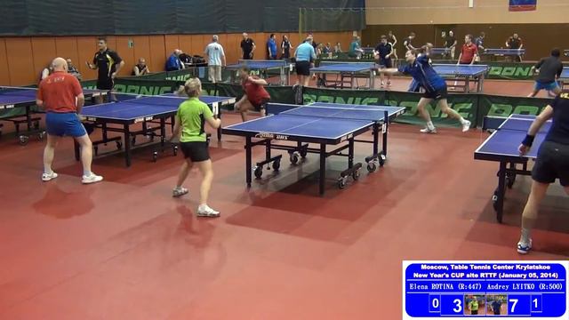 Elena ROTINA vs Andrey LYITKO Moscow, Krylatsky Hills, New Year's tournament Table Tennis смотреть онлайн