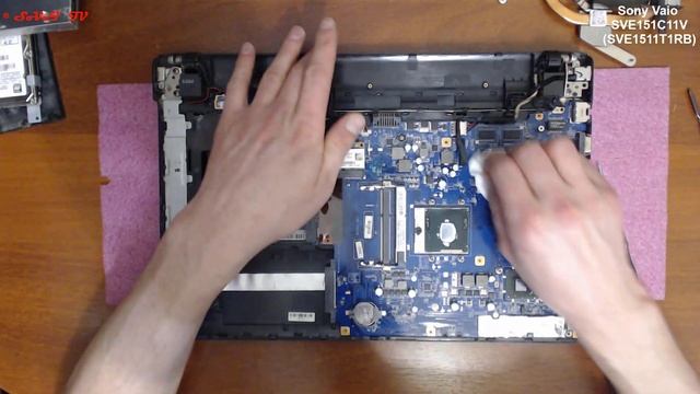 ? Sony Vaio SVE151C11V ( SVE1511T1RB ) разборка , комплексная чистка , замена термопасты
